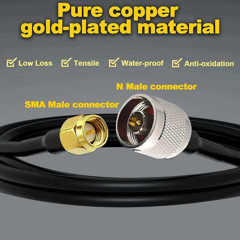 onelinkmore Low Loss RG58 N Male to SMA Male Antenna 3FT RF Coaxial Cable and Two-Way Radio Applications Pure Copper 50 ohm Cable for 3G/4G/5G/LTE/ADS-B/Ham/GPS/WiFi/RF Radio to Antenna - Image 3